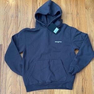 NWT The Kooples Fleece and Print Charcoal Gray Hoodie Sweatshirt